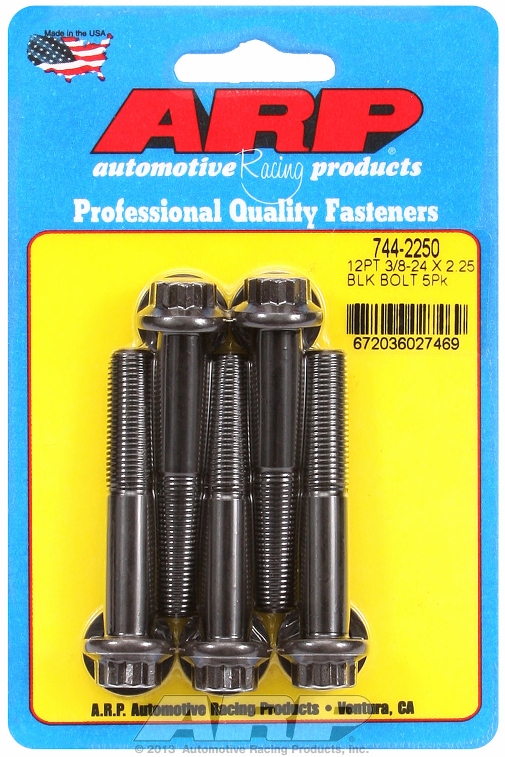 3/8-24 x 2.250 12pt 7/16 wrenching black oxide bolts