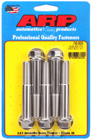 1/2-20 x 3.000 hex SS bolts