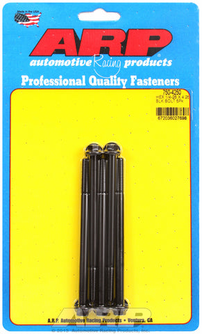 1/4-28 x 4.250 hex black oxide bolts