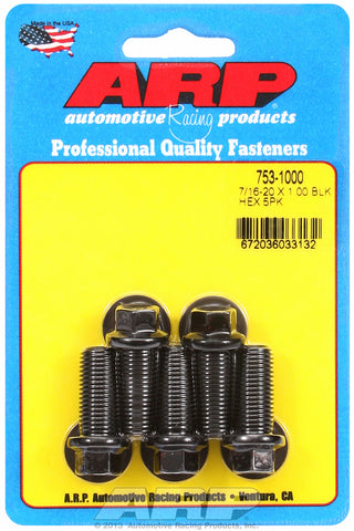 7/16-20 x 1.000 hex black oxide bolts