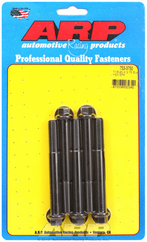 7/16-20 x 3.750 hex black oxide bolts