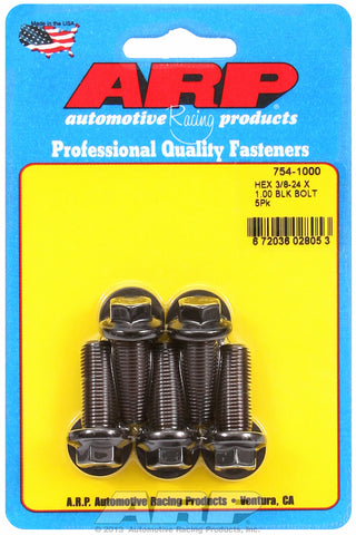 3/8-24 x 1.000 hex 7/16 wrenching black oxide bolts