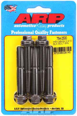 3/8-24 x 2.500 hex 7/16 wrenching black oxide bolts