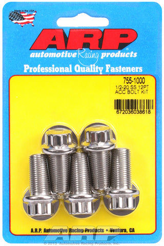 1/2-20 x 1.000 12pt SS bolts
