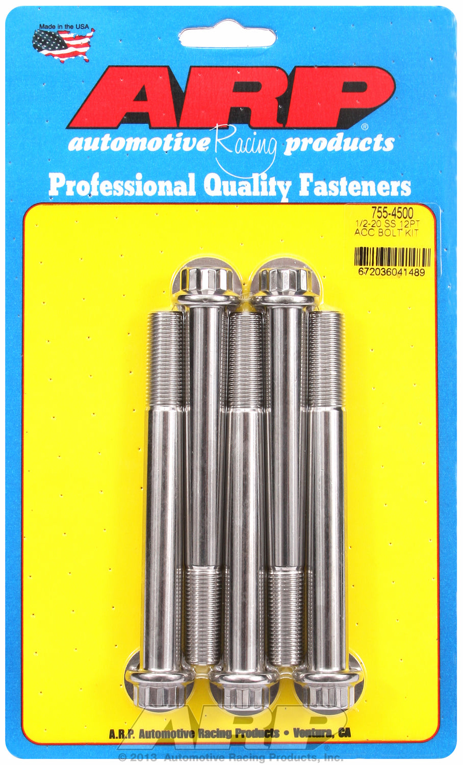 1/2-20 x 4.500 12pt SS bolts