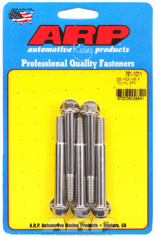 M8 x 1.25 x 70 hex SS bolts