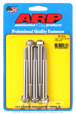 M8 x 1.25 x 85 hex SS bolts