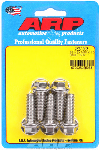 M10 x 1.50 x 30 hex SS bolts