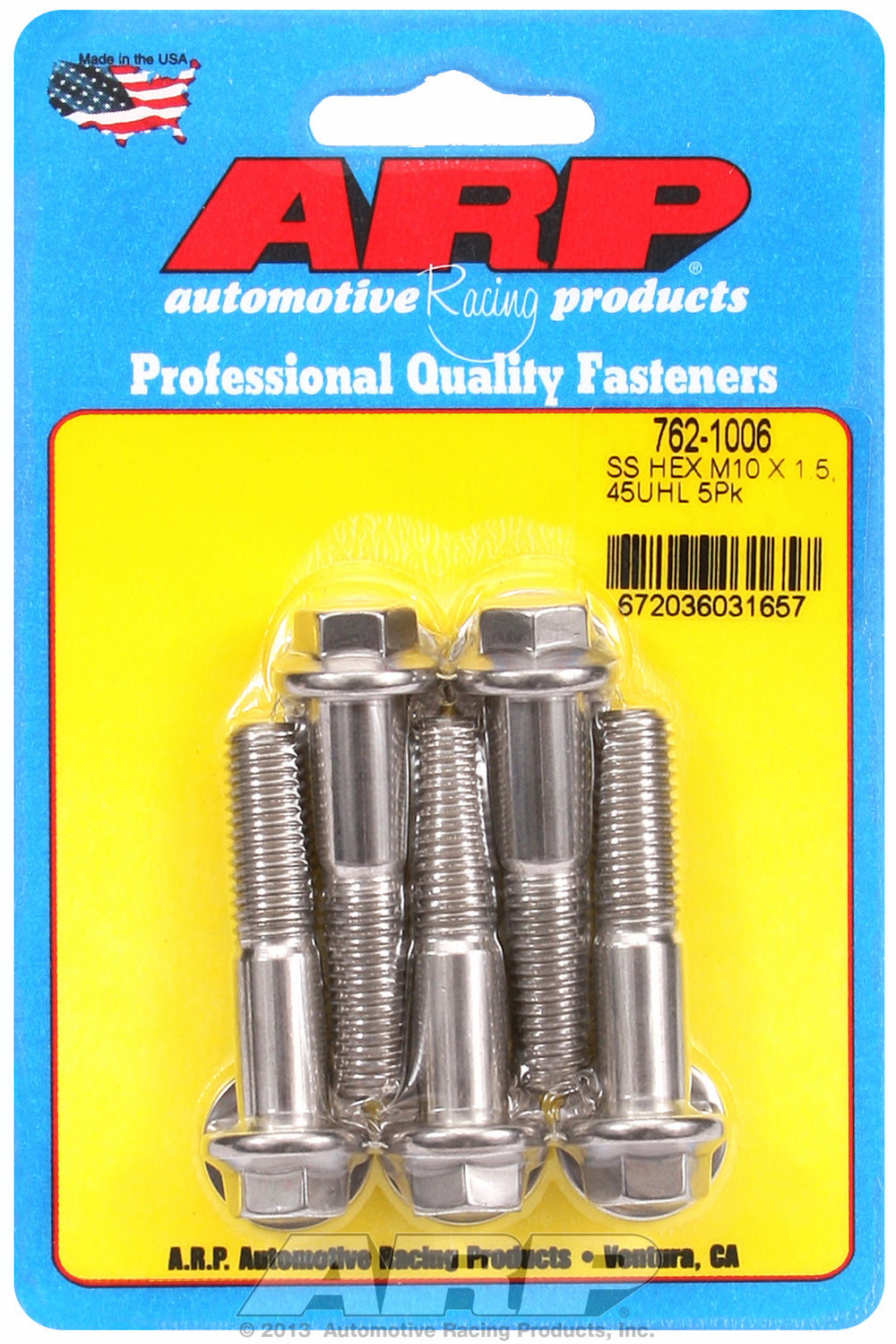 M10 x 1.50 x 45 hex SS bolts