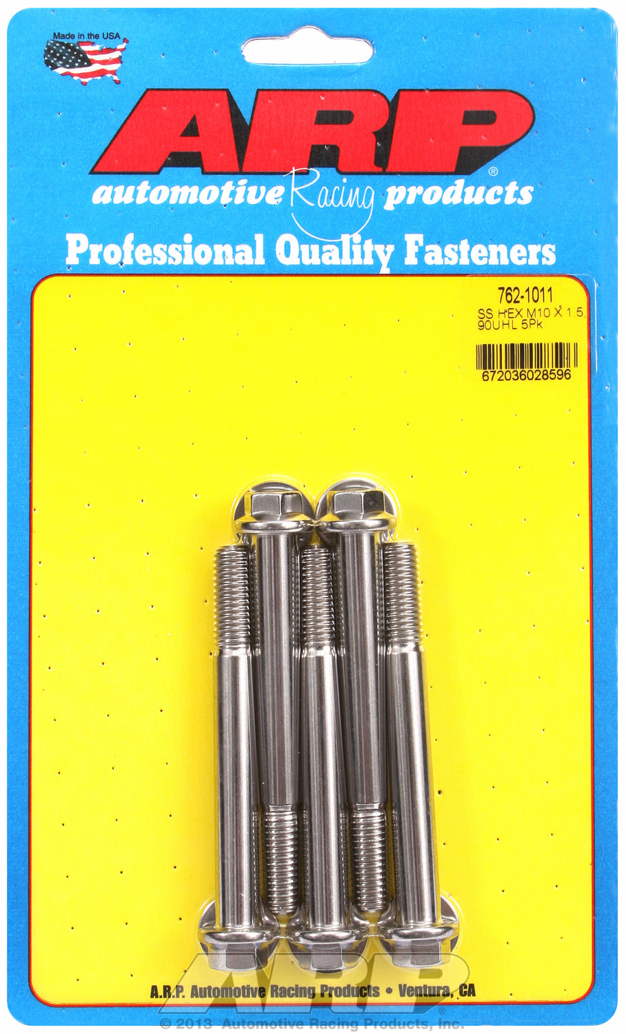 M10 x 1.50 x 90  hex SS bolts