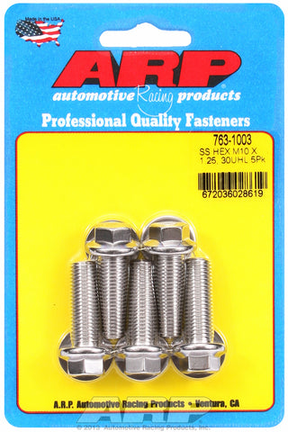 M10 x 1.25 x 30 hex SS bolts
