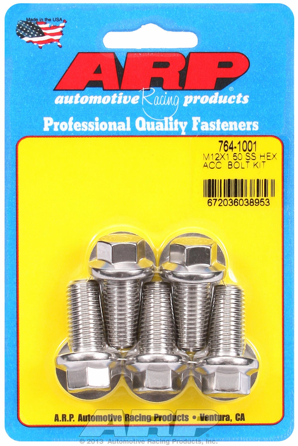 M12 x 1.50 x 25 hex SS bolts