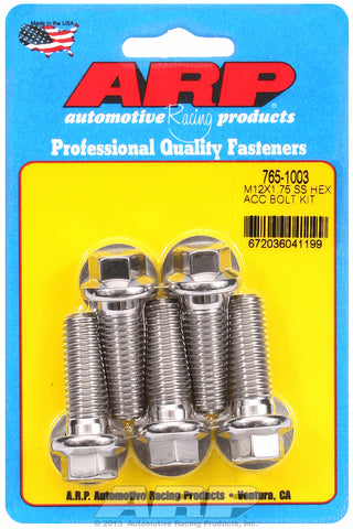 M12 x 1.75 x 35 hex SS bolts