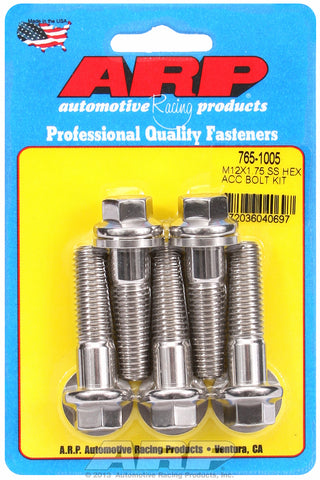 M12 x 1.75 x 45 hex SS bolts
