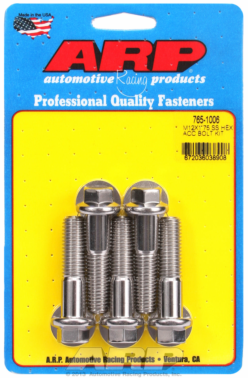 M12 x 1.75 x 50 hex SS bolts