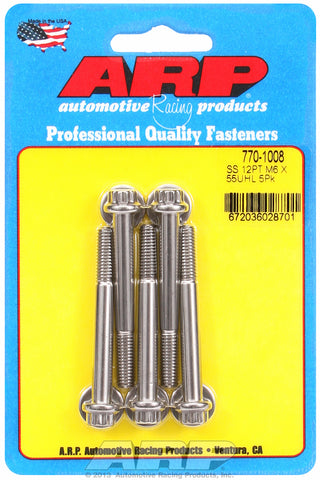 M6 x 1.00 x 55 12pt SS bolts