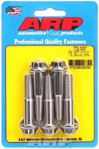 M10 x 1.50 x 50 12pt SS bolts
