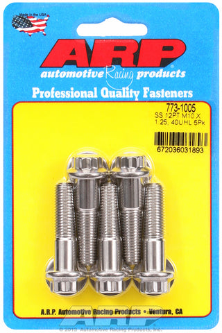 M10 x 1.25 x 40 12pt SS bolts