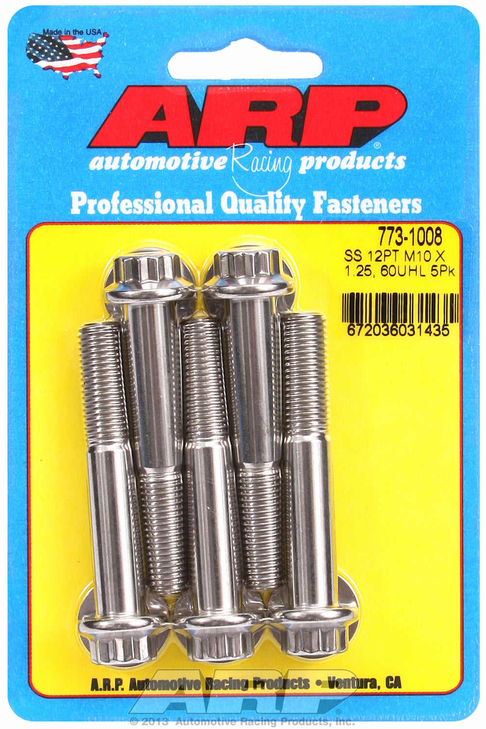 M10 x 1.25 x 60  12pt SS bolts