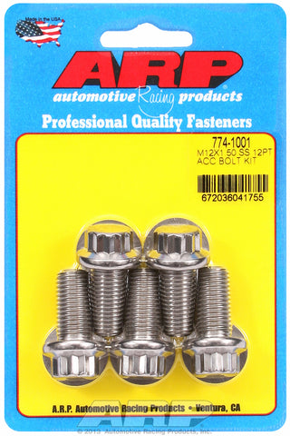 M12 x 1.50 x 25 12pt SS bolts