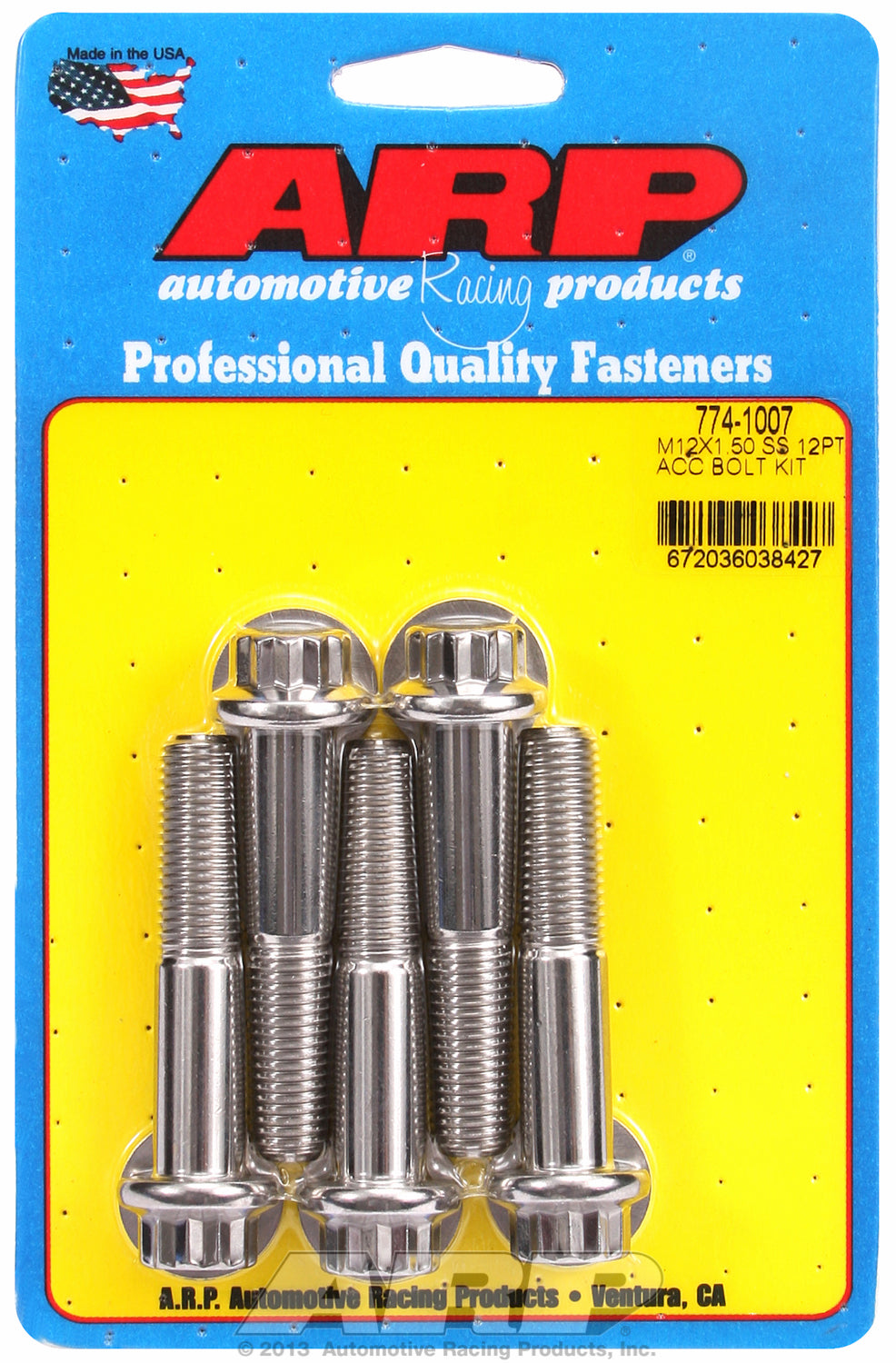 M12 x 1.50 x 60 12pt SS bolts