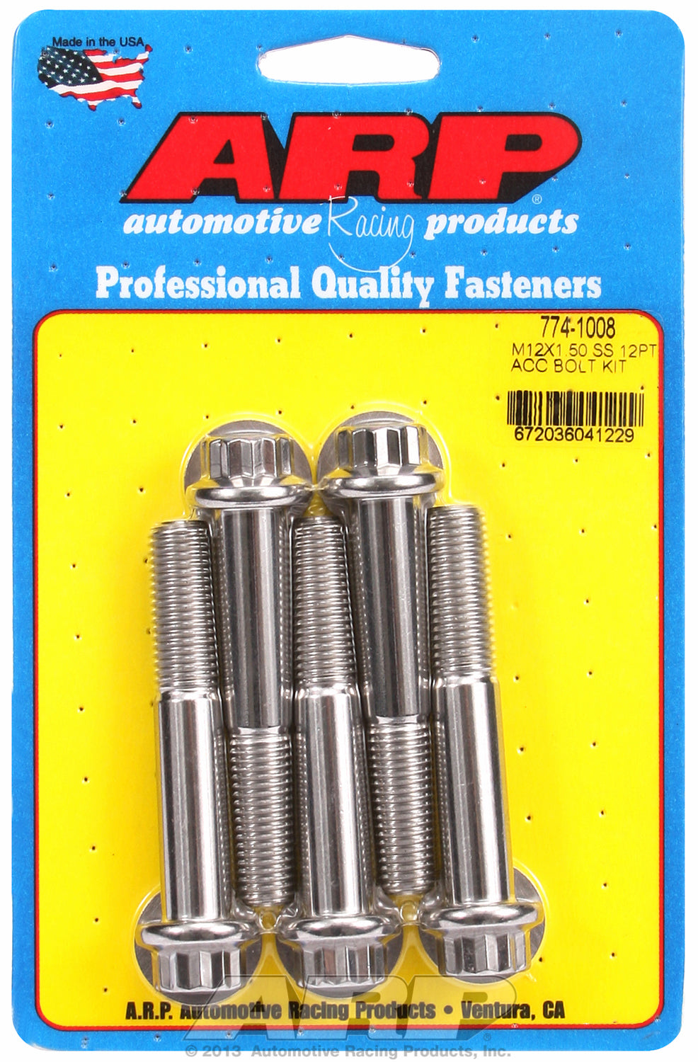 M12 x 1.50 x 70 12pt SS bolts