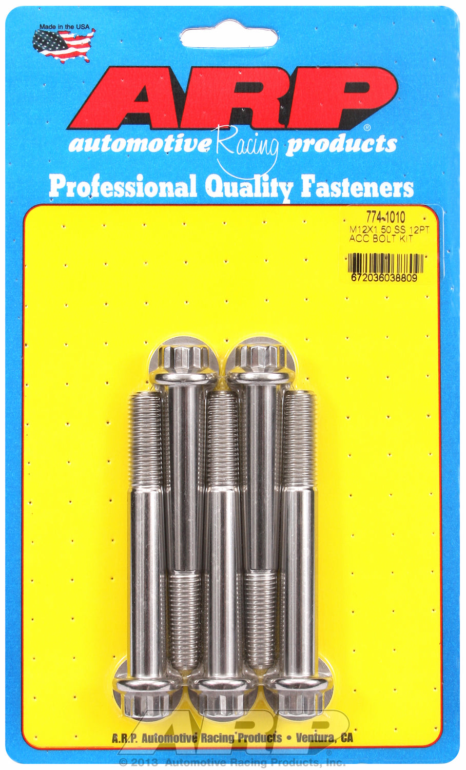 M12 x 1.50 x 90 12pt SS bolts